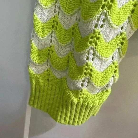 ABOUND Ivory/Green Sorbet Striped Pointella Knit Sweater Women's Size XXS, small - Picture 7 of 14